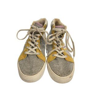 Old Navy  G Jersey High Big Kids  Size 3 Grey  Mustard Hi-Top Sneakers  shoes